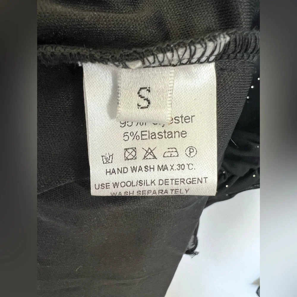 🆕 NWOT 🖤 Glitter Mesh Sweetheart Neck Bodycon Dress | LBD | Women’s Small - Picture 13 of 15